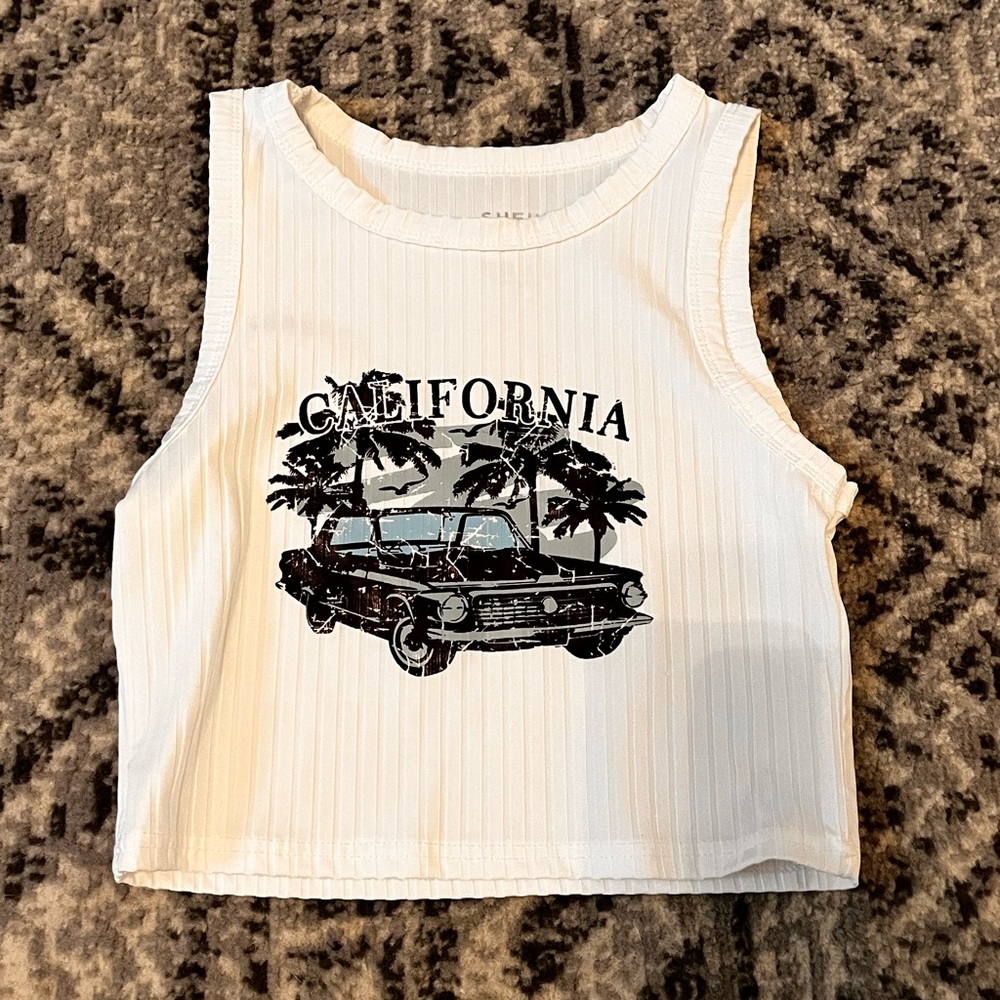 White cropped tank top
